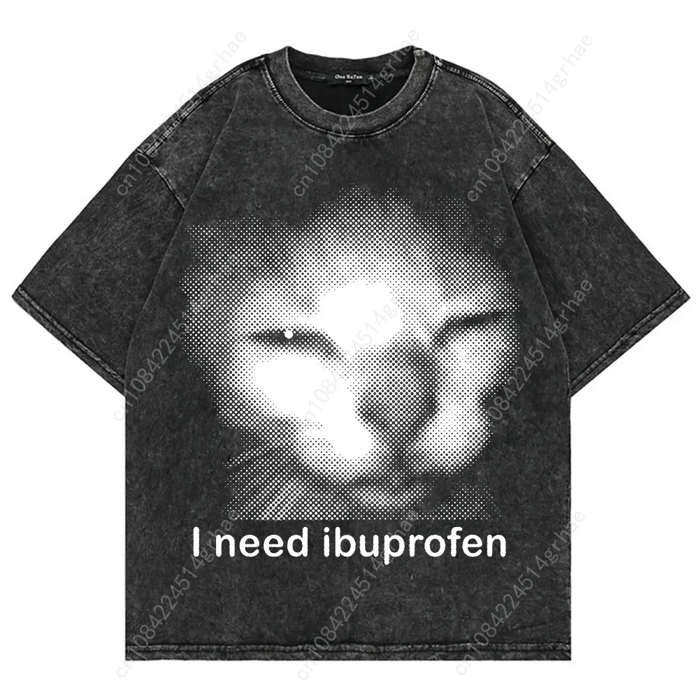 100% Cotton Vintage Washed Y2k Funny Cat Meme T Shirt Fashion Men/Women Aesthetic Graphic Oversize Loose Acid Wash Tees Shirts view 3