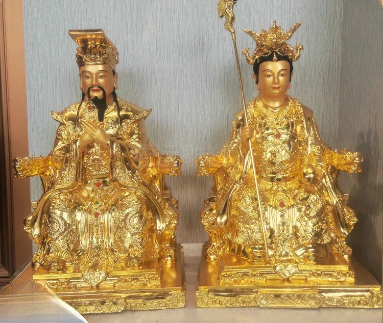 Casting copper Xuande Jade Emperor bronze statue ornament Kowloon Jade Emperor Queen Mother bronze statue Buddha statue