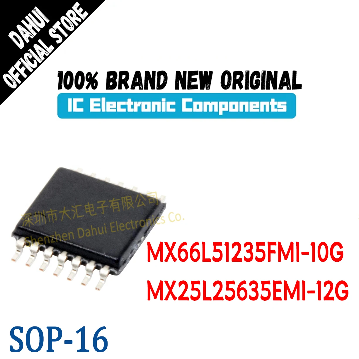 Quality Brand New MX66L51235FMI-10G MX25L25635EMI-12G MX66L51235FMI MX25L25635EMI MX66L51235 MX66L MX66 MX IC FLASH Chip SOP-16