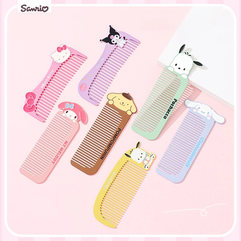 

Hello Kitty Comb Fashion Sanrio Kawaii Kuromi My Melody Creativity Student Cute Portable Anti-Static Smooth Metal Hair Comb Gift