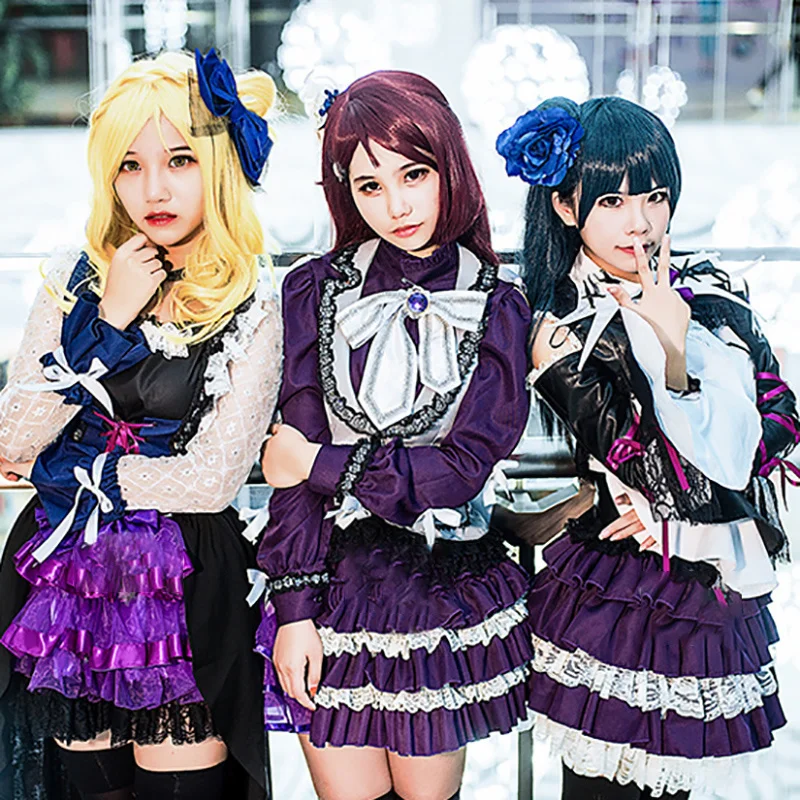 

Love Live Sunshine Aqours Guilty Kiss Strawberry Trapper Riko Mari Yoshiko Cosplay Costume Punk Dress Halloween Carnival Uniform