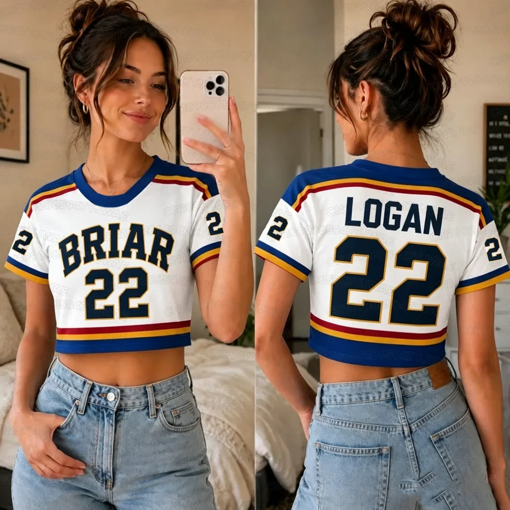 Summer Women's DI LAURENTIS 66 Crop Top Short Sleeve Crop T-shirt Off Campus Briar University Graham 44 Cosplay Men's T-shirt