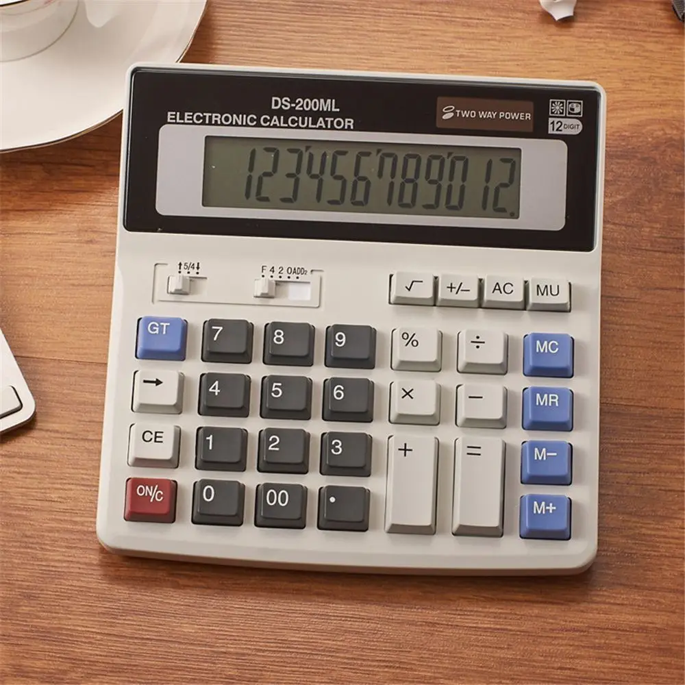 Finance 12 Bit Type Office 2 Way Power School Big Button Tilt Display Large Desktop Calculator