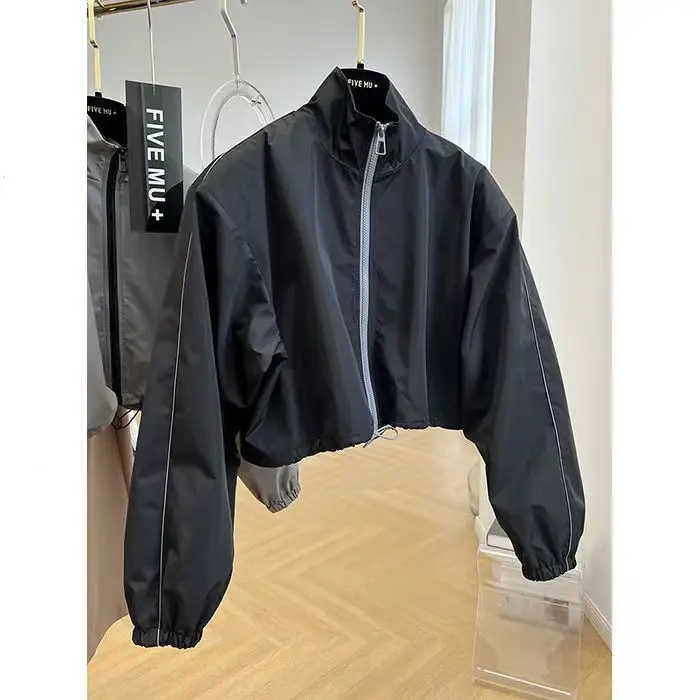 

2026 New Loose Jackets Femme Spring Autumn High-Quality Coat Women's Stand Collar Short Outwear Chic Casual Overcoat Ladies Tops