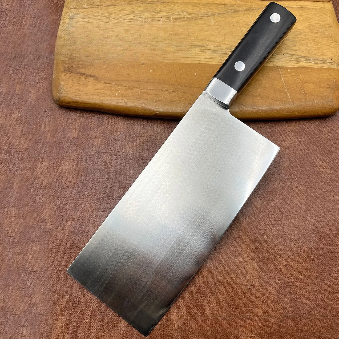 

RHON 8inch Cleaver Knife S/S5Cr15 Ebony Wooden Handle Chinese Chef's Kitchen Utility Meat Slicing Vegetable Chopping Bone Knives