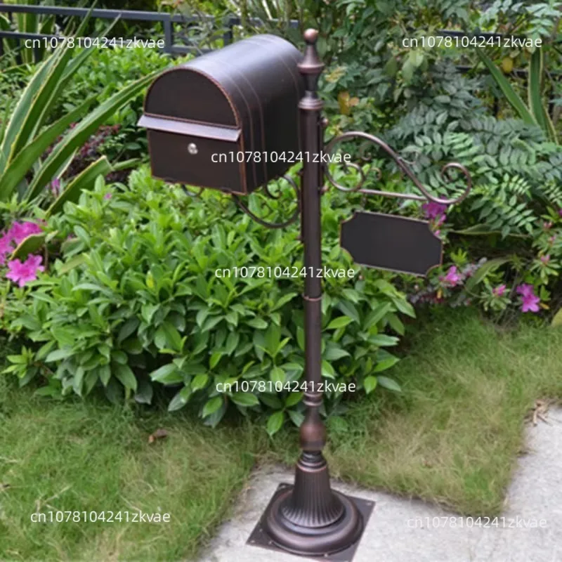 European Retro Mailbox Outdoor Villa Community Garden Letter Box Wrought Iron Rain-Proof Inbox