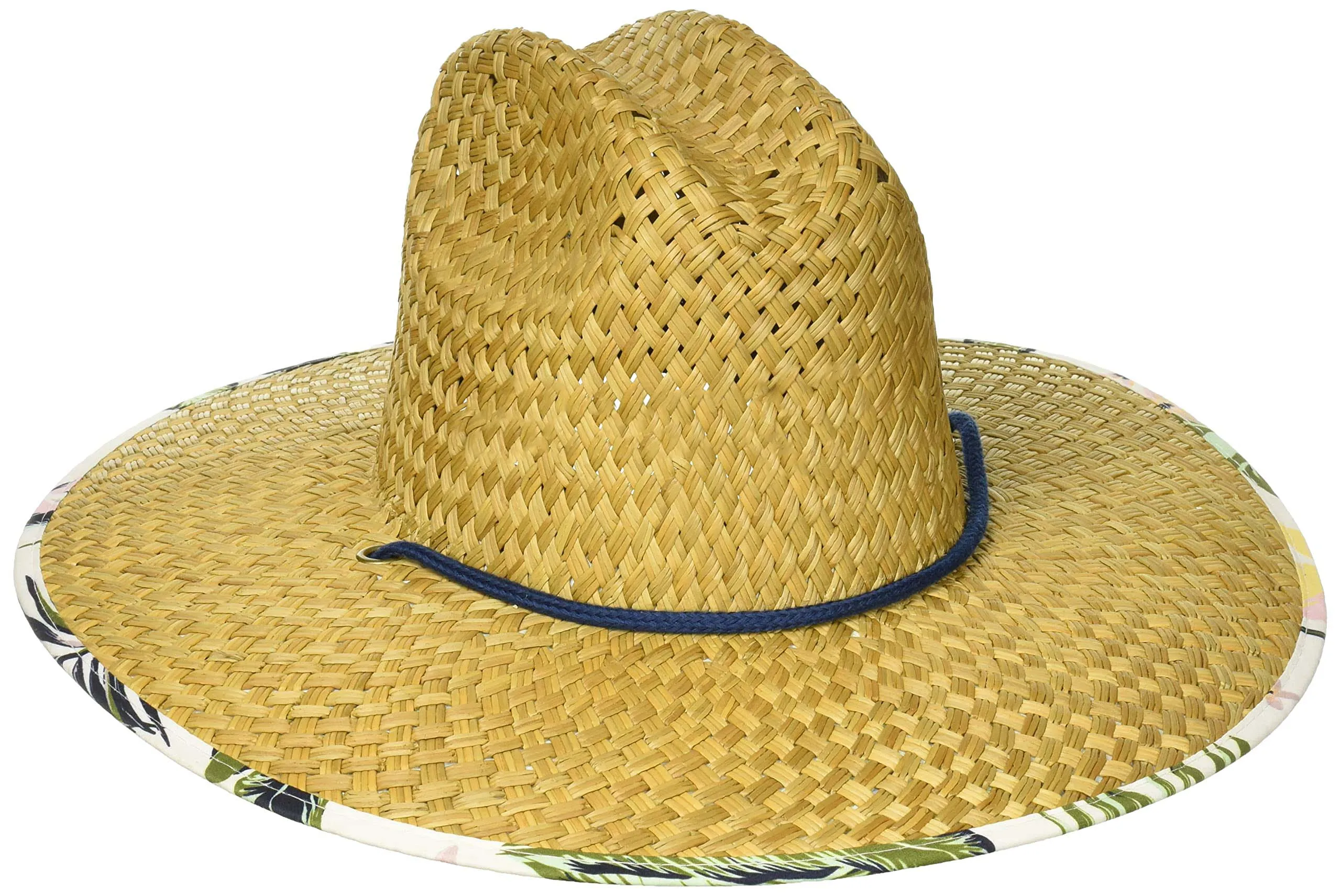 25 pcs/lotMen & Women\'s Straw Sun Hat UPF  Straw Lifeguard Hat Printed Under Brim Beach Straw Hat Outdoor Fishing Sun Hat Classi