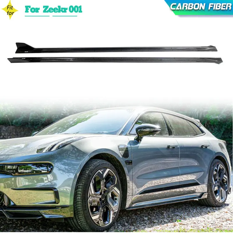 

Carbon Fiber Car Side Skirts Extensions For Zeekr 001 2021-2023 Racing Side Door Bumper Apron Guard Body Kits