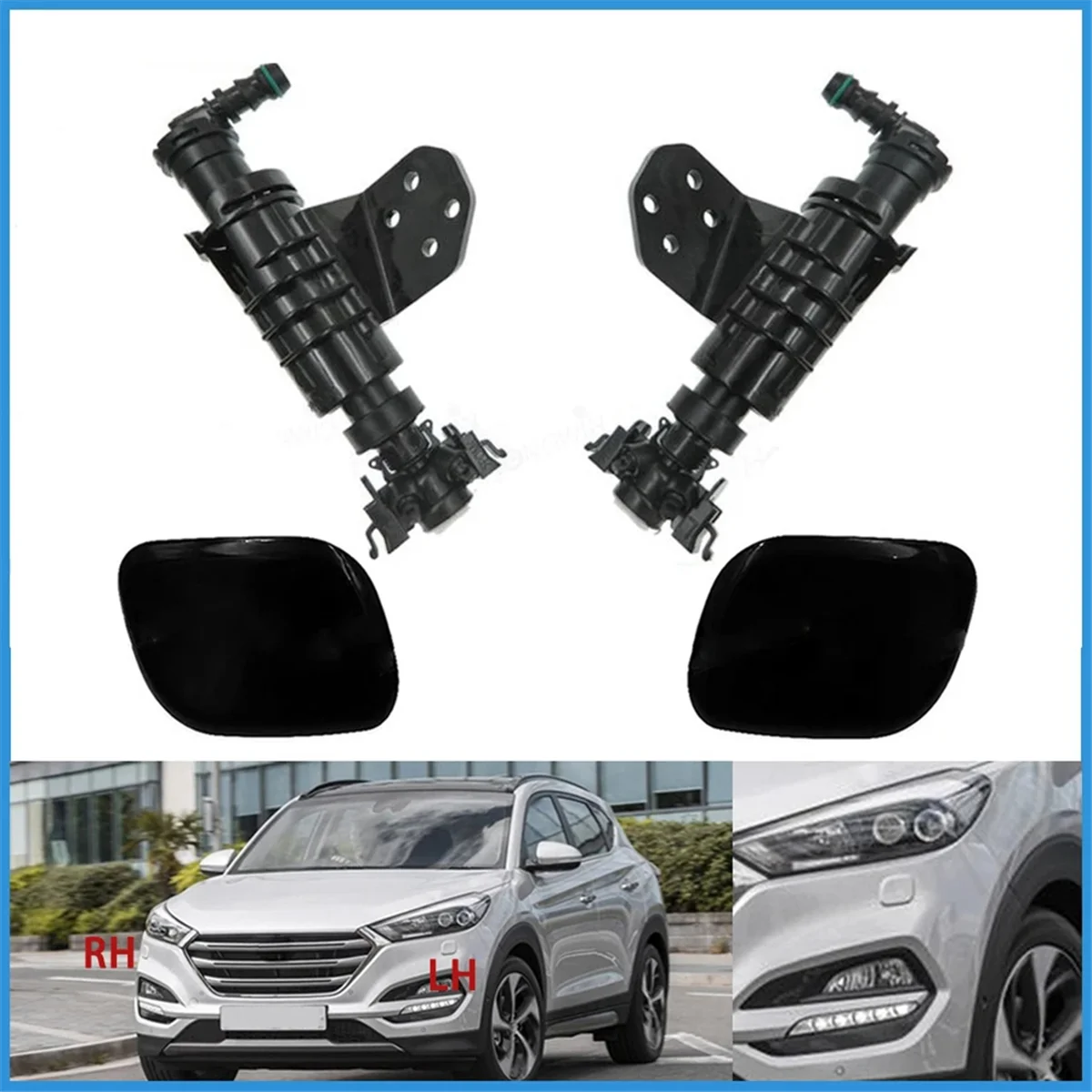 Headlight Washer Nozzle Headlamp Spray Pump Cover Cap for Hyundai Tucson 98672-D7000 98671-D7000 98680-D3000 98690-D3000