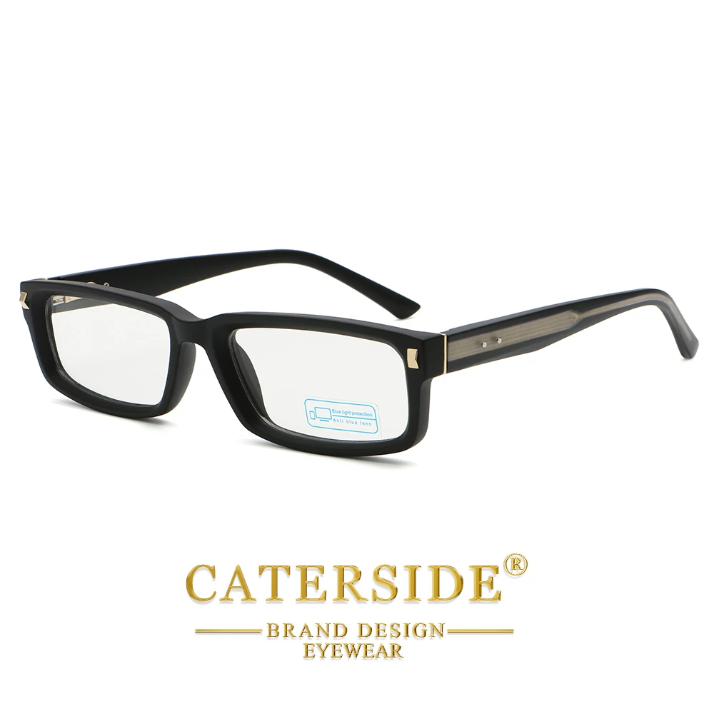 CATERSIDE Modischer rechteckiger Brillenhalter für Herren, Computer-Brillenhalter mit Anti-Blaulicht-Schutz, kleiner Rahmen, minimalistischer Brillenhalter für Damen – Detail 3