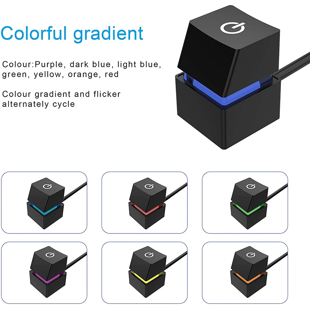 LED Light Computer Desktop Switch Motherboard External Start Power On/Off Button for Home Office PC Computer