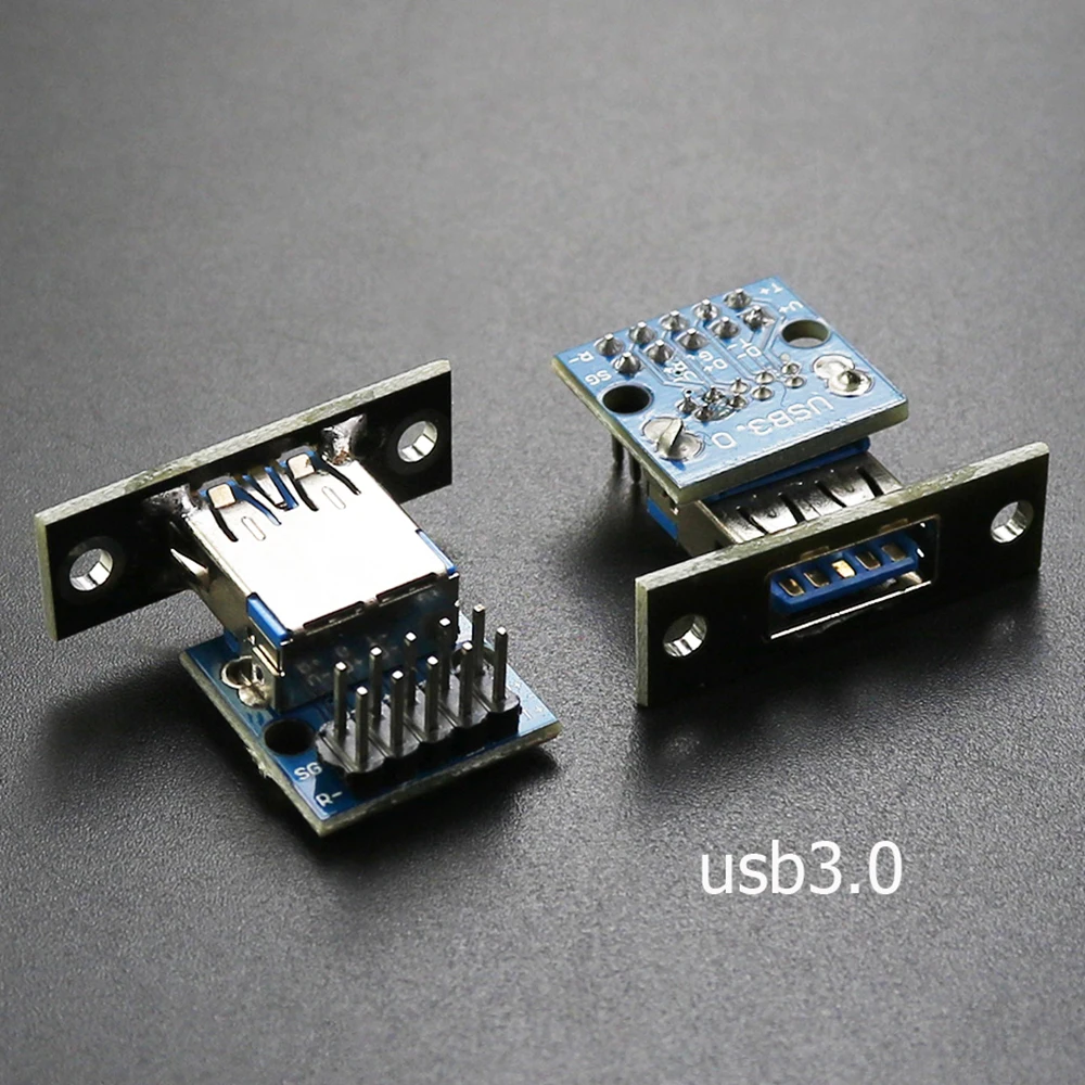 1Pcs USB3.0 Male Female Horizontal With Screw Fixing Hole USB with Pin Test Board Connector