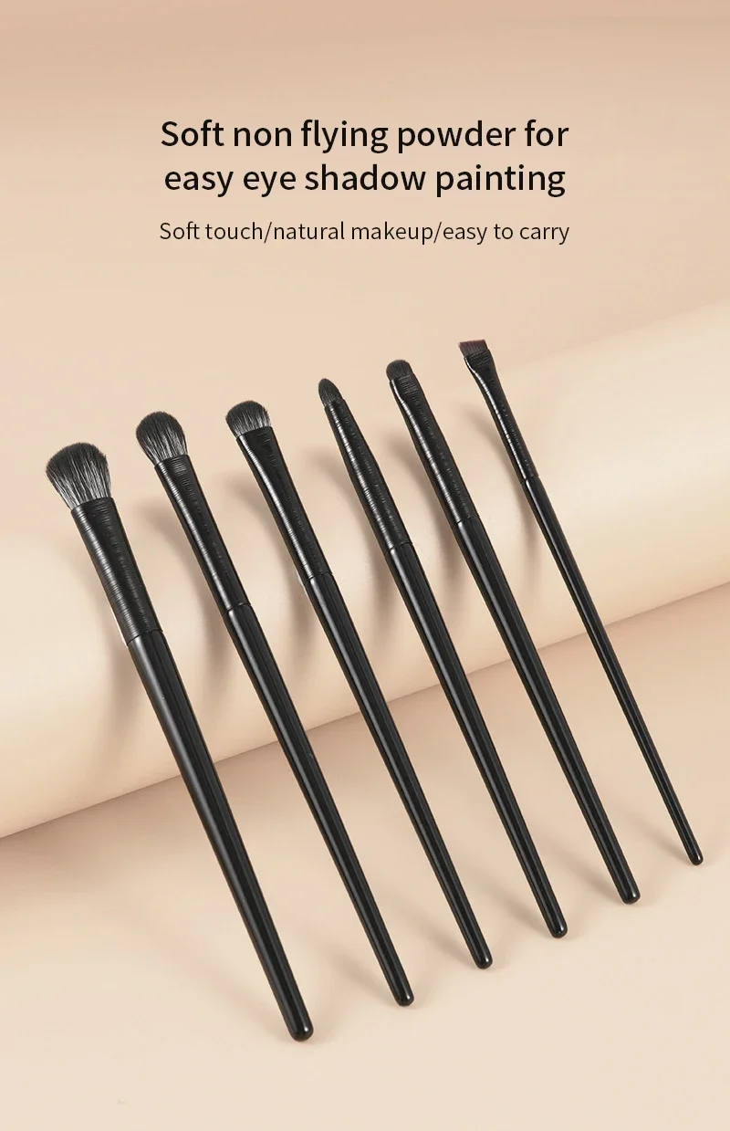 Natürliche Augen Make-Up Pinsel Set Lidschatten Pinsel Augenbraue Kontur Eyeliner Pinsel Frauen Augen Kosmetik Blending Detail Make-Up-Tools – Detail 1