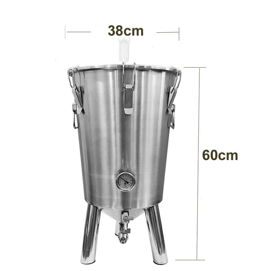 Home brewing Fermenation tank Conical Fermenter fBrewery stainless steel tank 35 liters with chiller