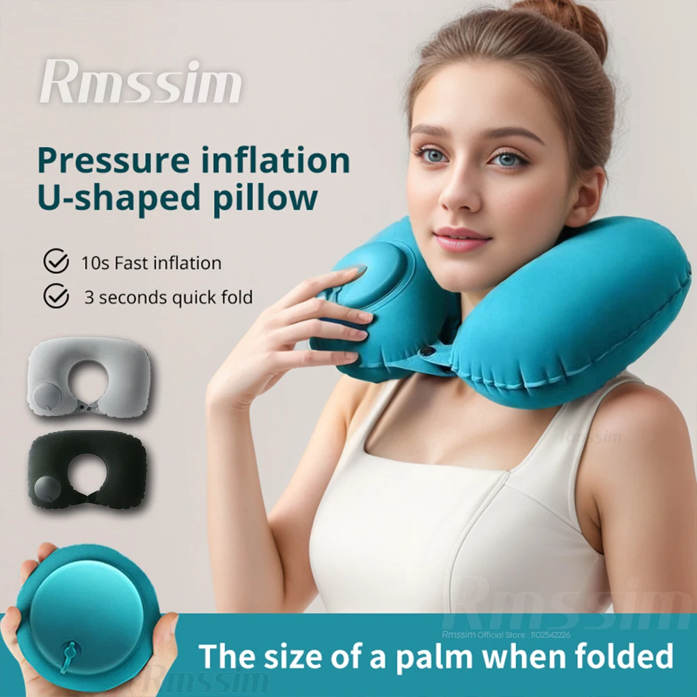 U Shaped Travel Pillow Super Light Portable Inflatable Neck Pillow Travel Airplane Cushion Office Sleep Essentials