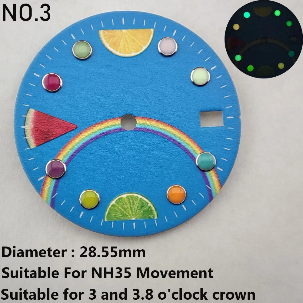 28.5mm 29mm Dial Luminous NH35 NH36 dial Suitable For NH35/NH36 Movement Dial Mod Sterile Dial Watch Replacement Accessories