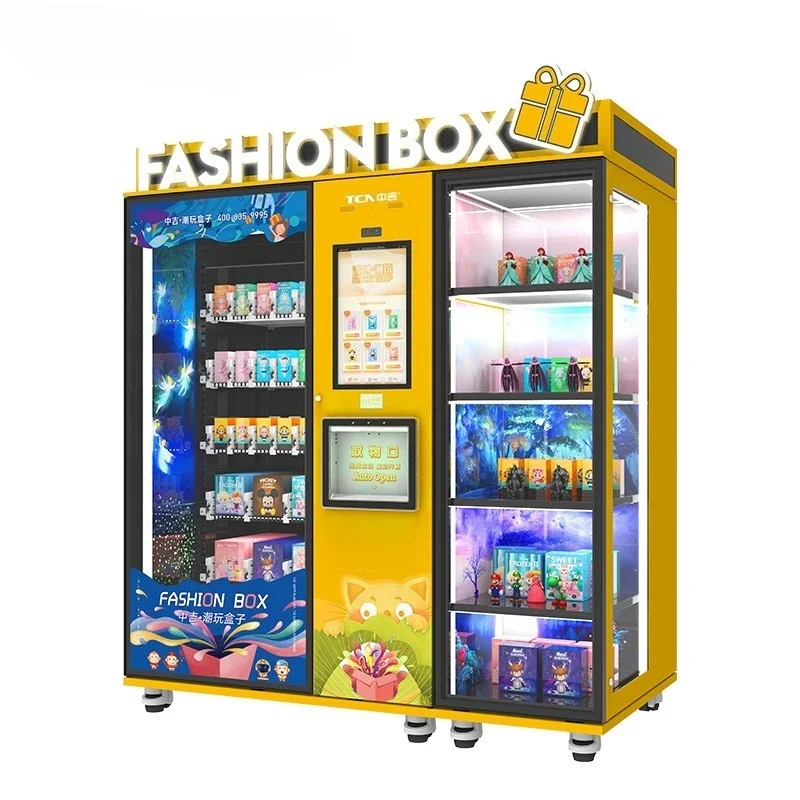Touch screen large capacity beautiful window display premium shopping cart model trendy play figure blind box vending machine