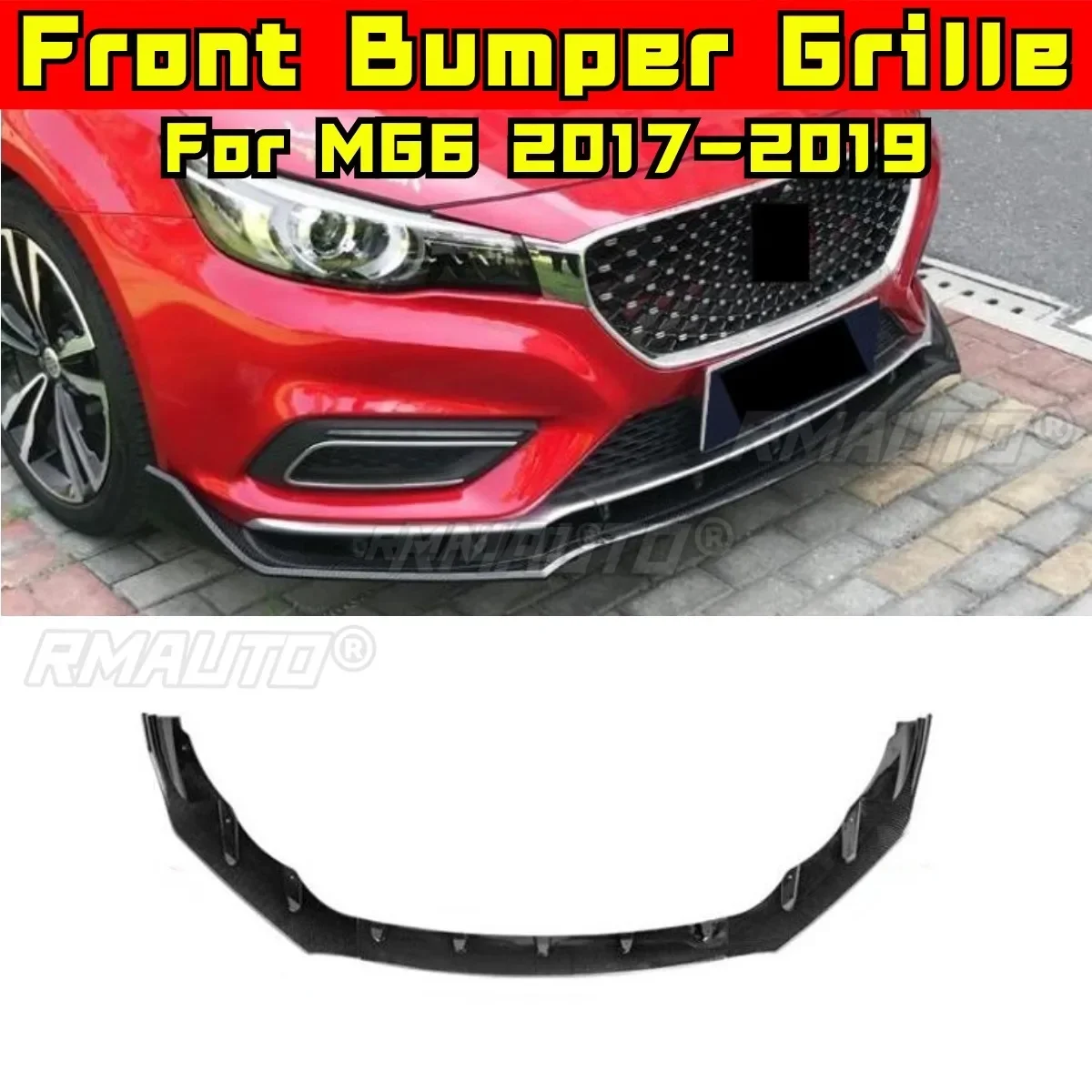 For MG6 Car Front Bumper Lip Bumper Protector Splitter Diffuser Spoiler Bumper Guard Body Kit For MG6 2017-2019 Car Accessories