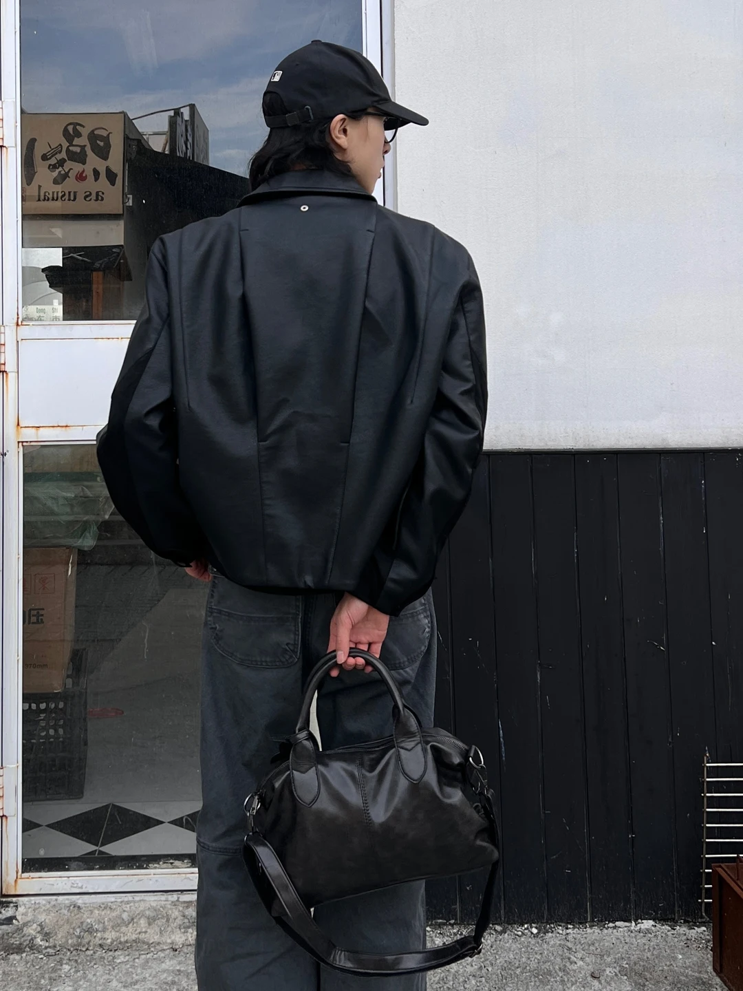 Stylish  Single Shoulder Crossbody Retro Leather Toast Pillow Men Women Tote Bag Casual Square Shape Pure Color