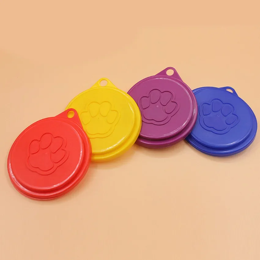 8.8cm 7.5cm 1Pcs Pet Dog Cat Food Snacks Can Tin Lid Covers Reusable Food Cover For Kitchen Pet Feeding Storage Tool Supplies