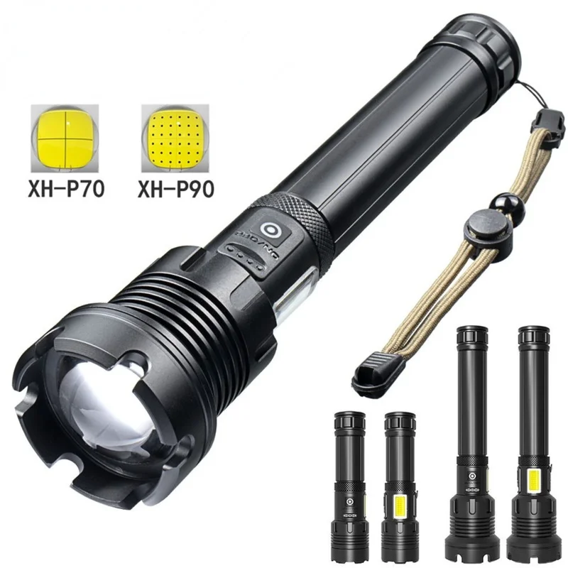 400000 Lumens XHP90.3 Most Powerful Led Flashlight 18650 26650 Battery Rechargeable Tactical Flashlights Torch