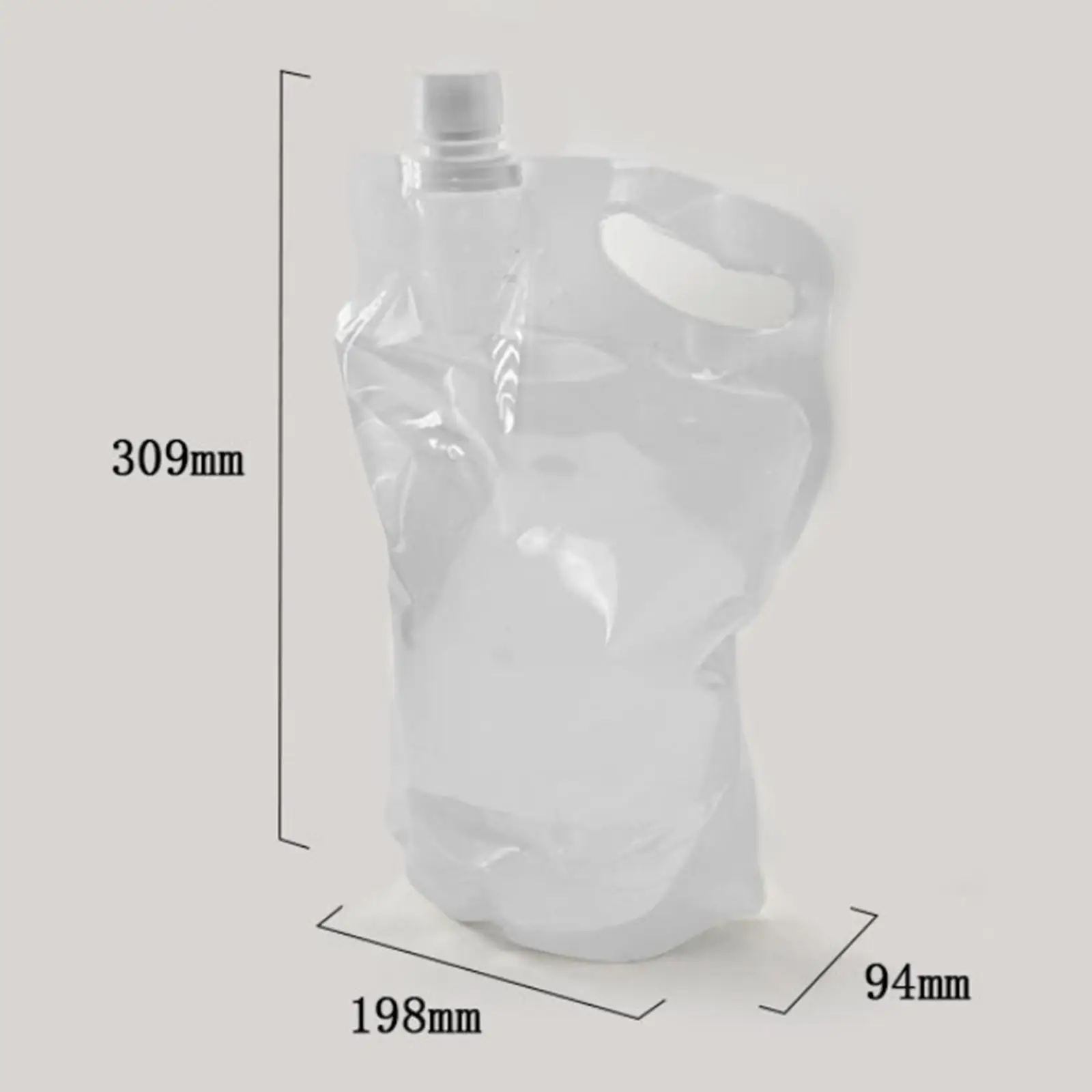 Bolsa contenedor de agua de 2L, jarra de almacenamiento, accesorios plegables, regalos transparentes, botella de agua para mochilero, senderismo, montañero, montar