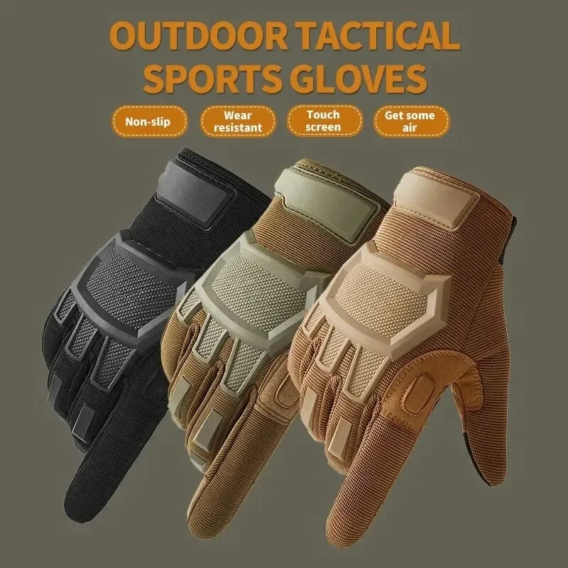 Tactical Gloves for Men Rubber Guard Protective Tactical Gloves for Airsoft Hunting Cycling Motorbike Outdoor Travel Glove