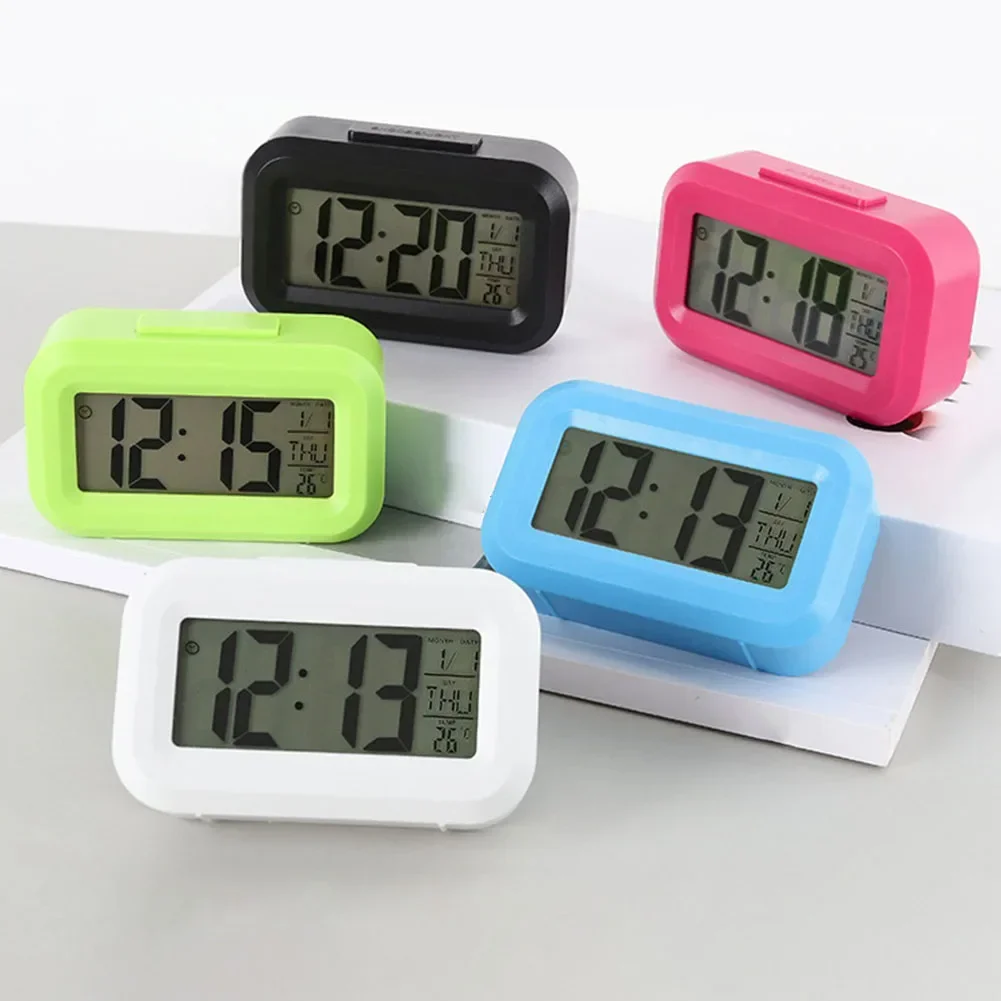 Alarm Clock Digital Alarm Clock 9*2.5*5.5 Cm Date Temperature Display Color Options For Home/Office Multifunctional Clock