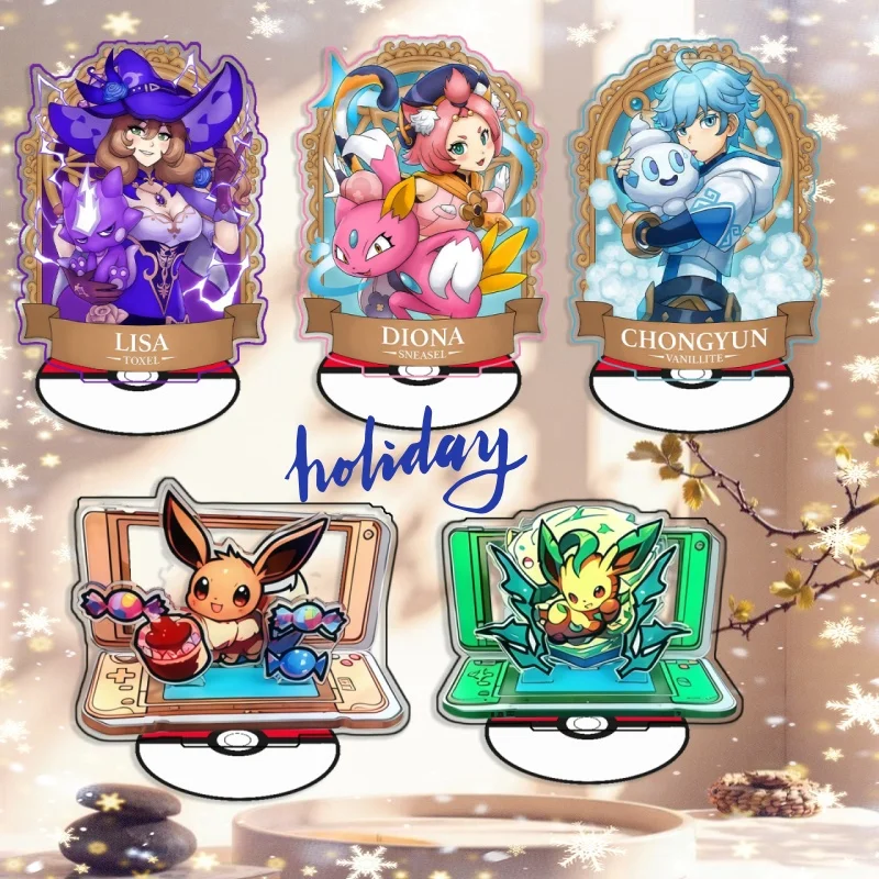 

Recycled Acrylic Standees for Pokemon Lisa Toxel Toxel Diona Sneasel Eevee Desk Decoration Decorative Creativity Cute Gift15cm
