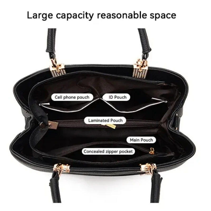 Fashion Solid Color With Bow One Shoulder Bag Portable Bandolera Casual Satchel Large Capacity Cross-body Handbag For Women image 5