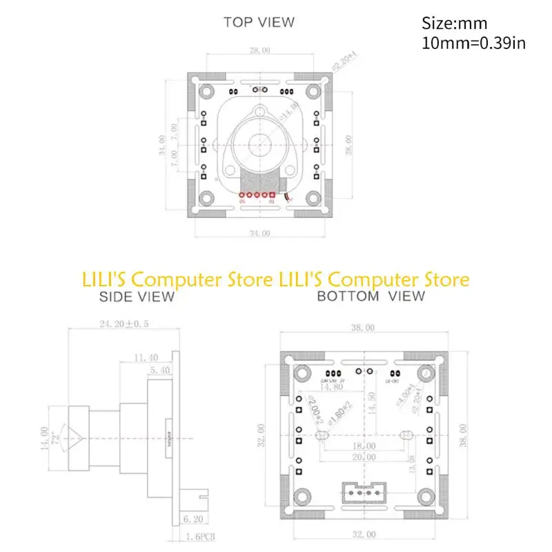 A52B Multy Lins Module Camera Module Automatic Six 850 нм светодиодов Night Visioned