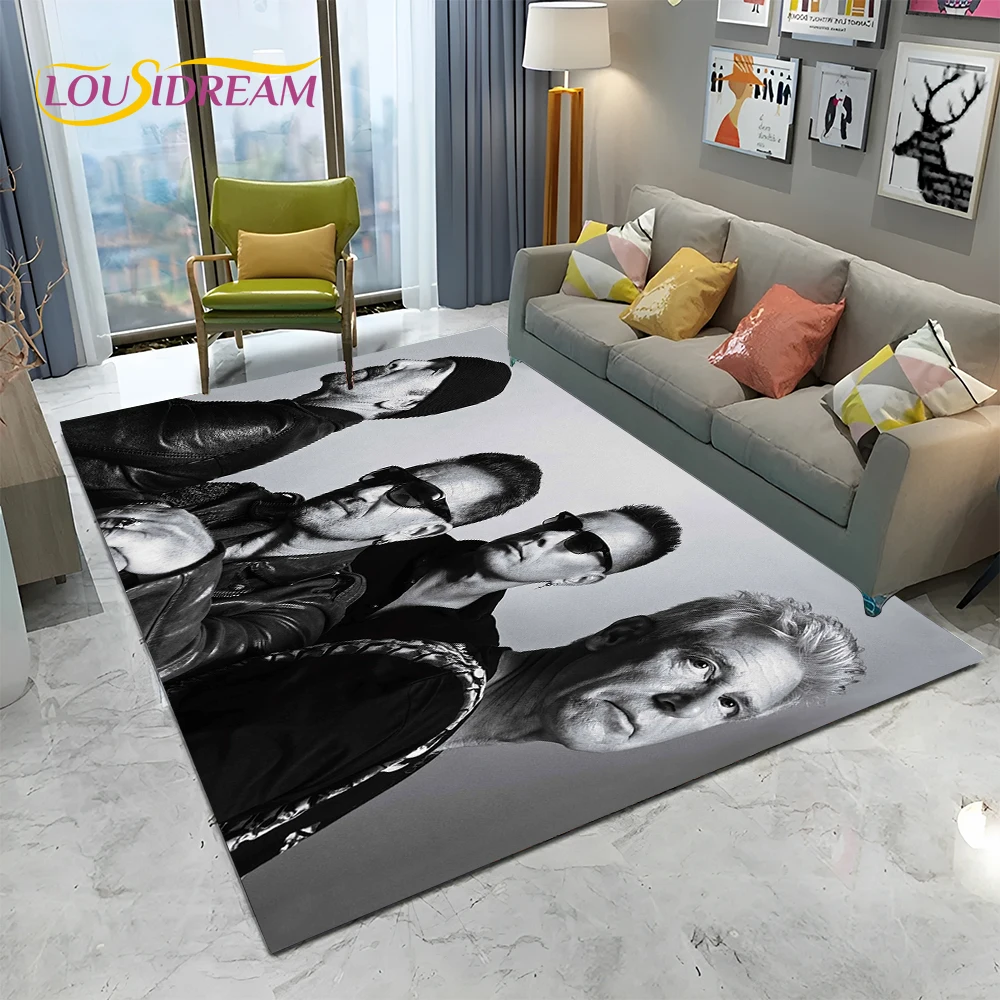 3D Printing U2 Rock Bang Bono Area Rug,Carpet Rug for Living Room Children's Bedroom Sofa Doormat Decor,Kids Non-slip Floor Mat