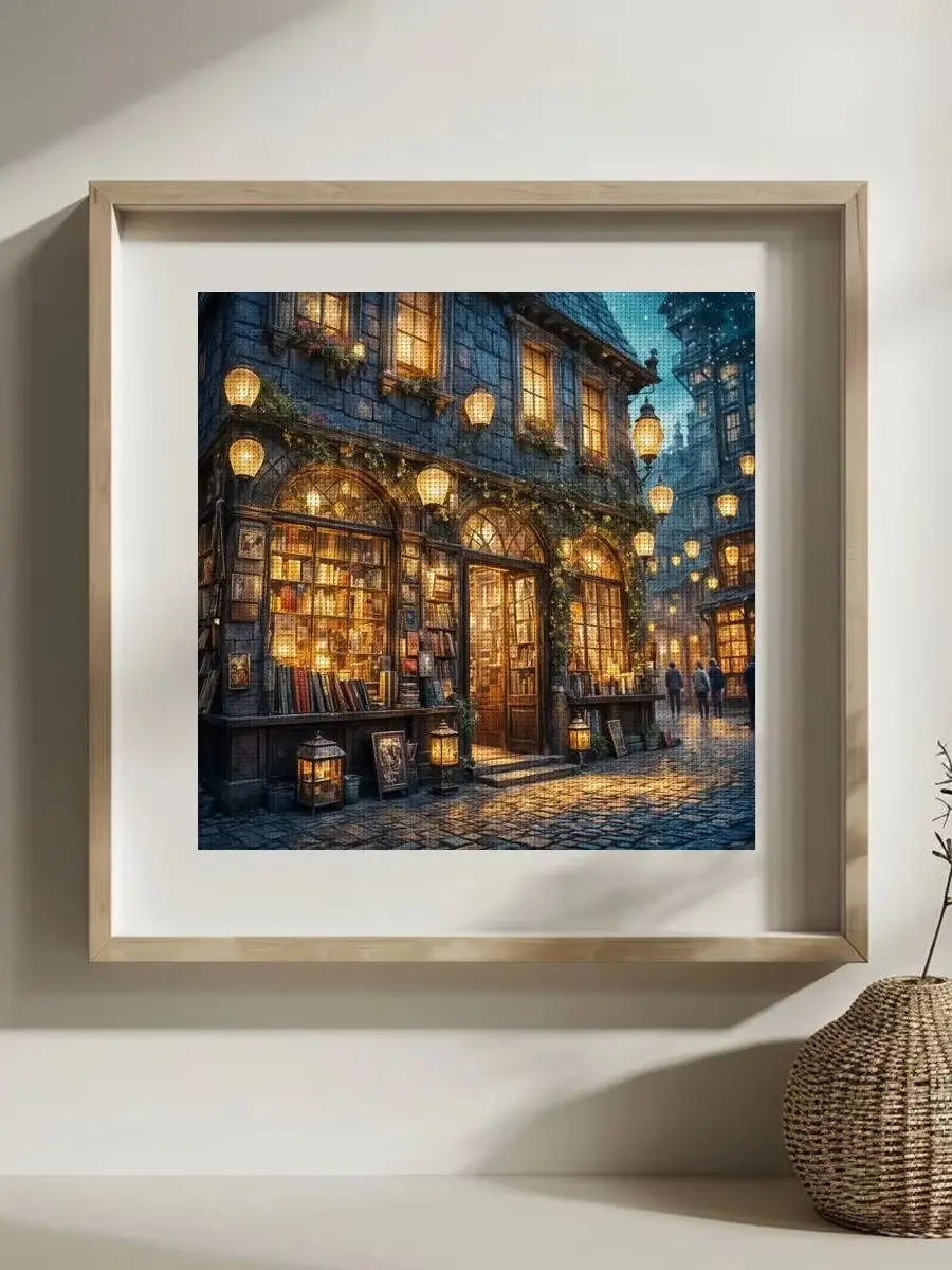 1 Stück 30x30 cm/11,8 Zoll Stadtlandschaft Gestempeltes Kreuzstich-Set DIY-Kit 11/14/16CT DIY-Stickset DIY-Kreuzstich-Set – Detail 1