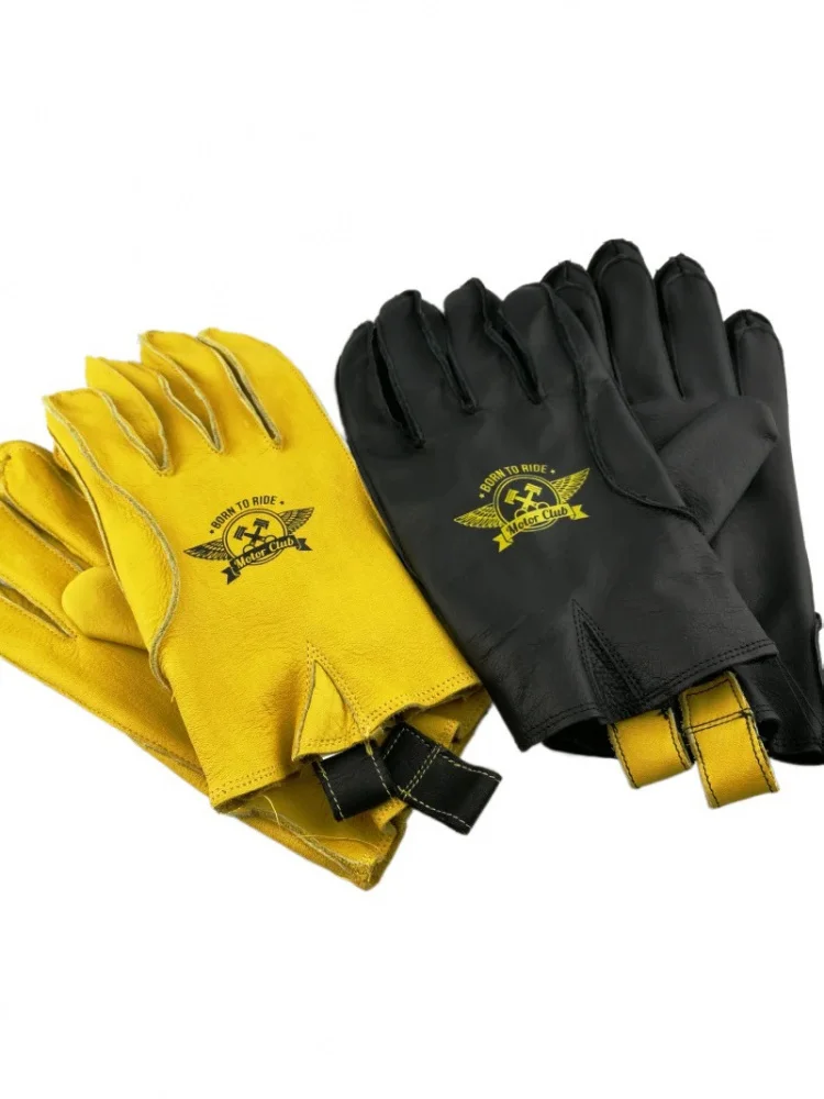 AliExpress NONE Men's & Women's Vintage Cowhide Leather Motorcycle Gloves CE Certified Heavy Duty Anti-Slip Touchscreen for Riding Cycling Work