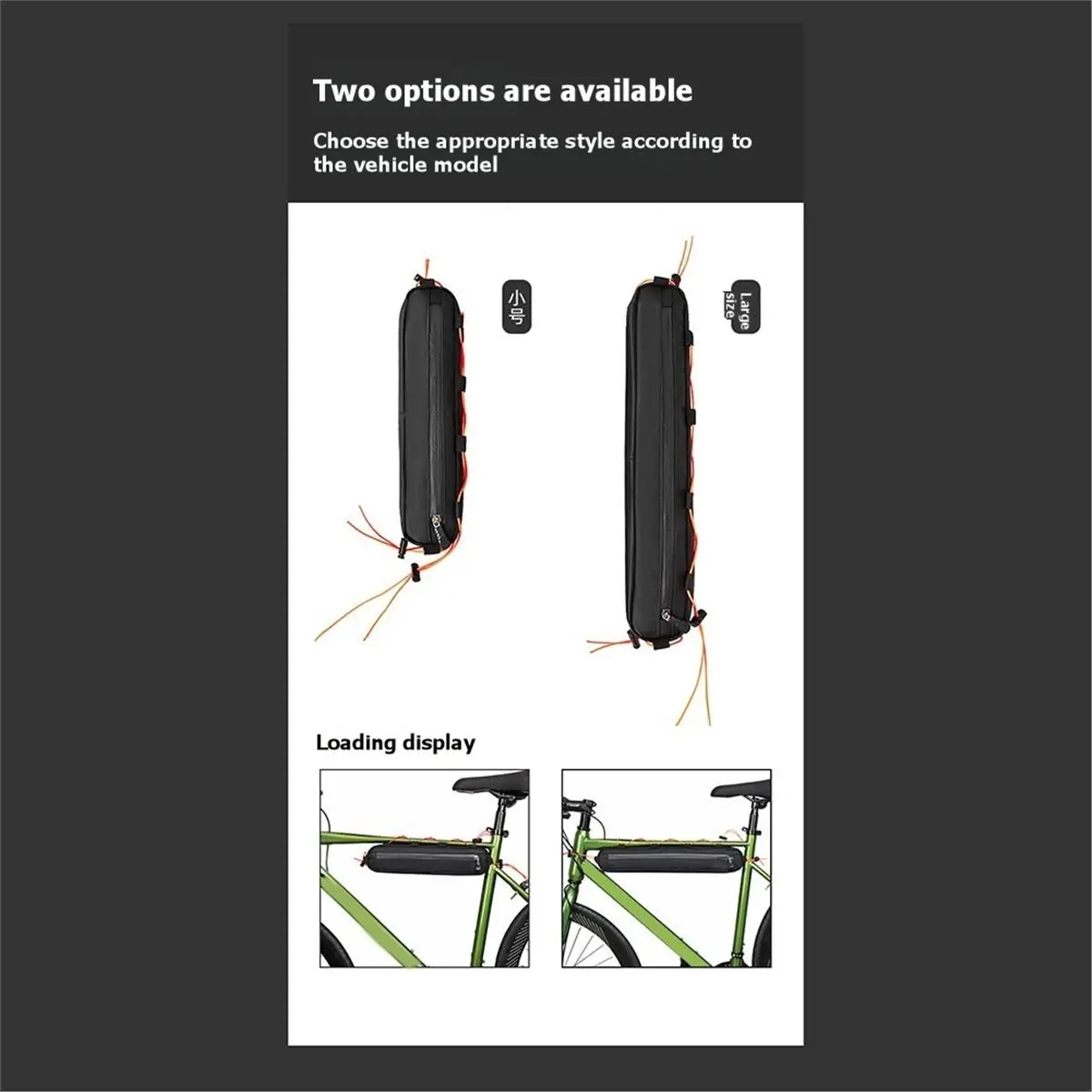 Doings Front Tube Frame Bag Large Capacity Cycling Pannier Bag Bicycle Handlebar Top Tube Storage Cycling Accessories B