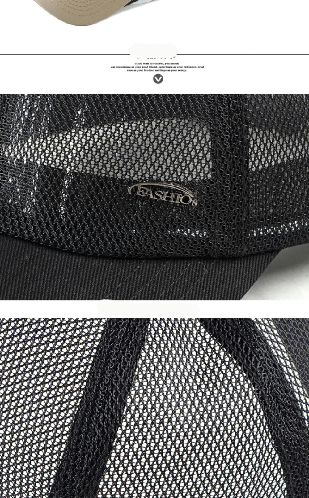 HT4757 Baseballkappe Frühling Sommer Sonnenkappen für Männer Frauen Atmungsaktive Trucker Mesh-Kappe Unisex Verstellbare 6-Panel Baseballmütze – Detail 9