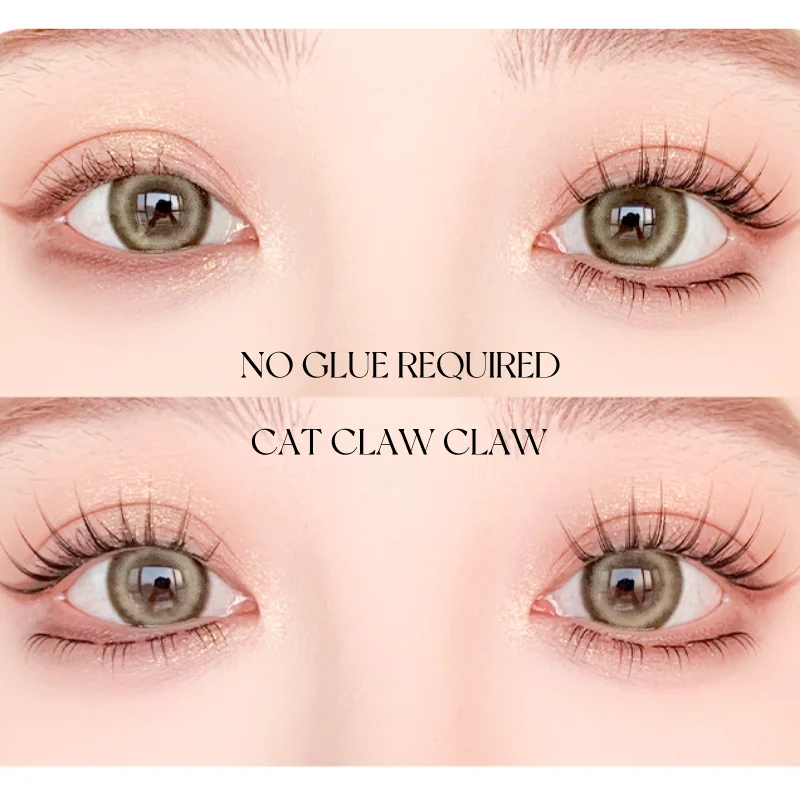 Selbstklebende Falsche Wimperncluster, kein Kleber erforderlich, weiche und dünne Idol-Wimpern für alltägliches Make-up, wiederverwendbar