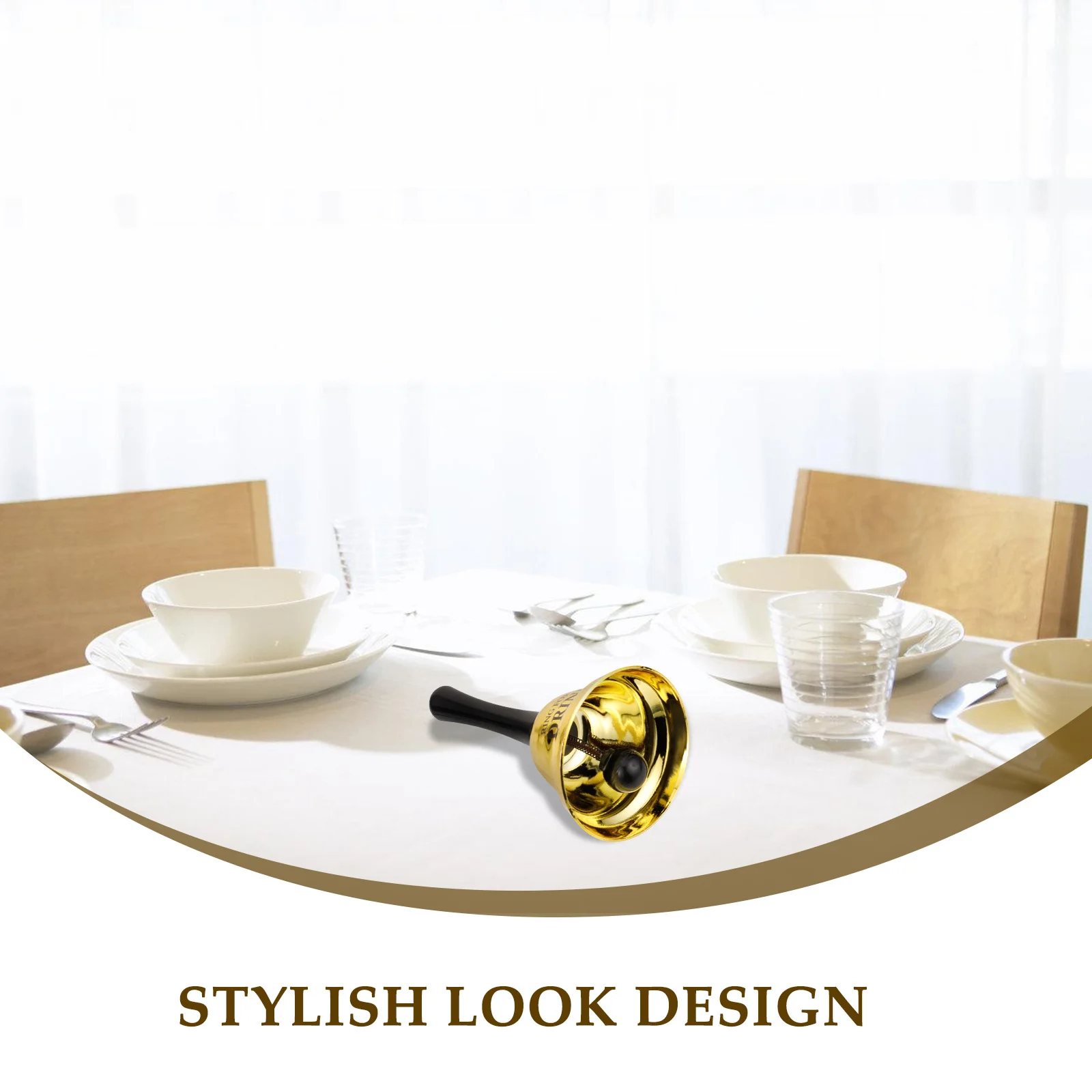 

2Pcs Hand Held Bell Metal Call Bell for Bar Restaurant Service Dining Table Wedding Party Handbells Handheld Bells