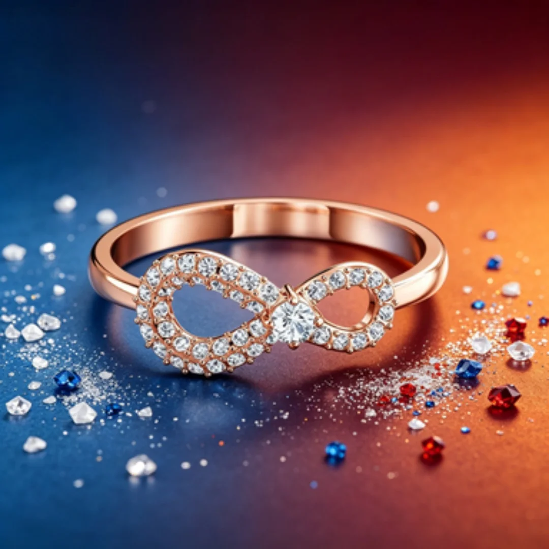 

Full Diamond Eternal Symbol Ring Romantic Proposal Ring
