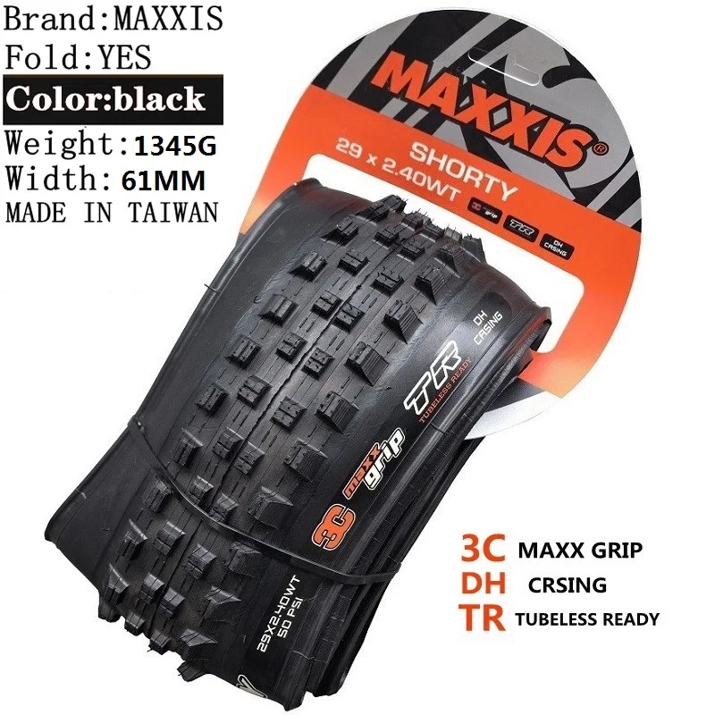 MAXXIS SHORTY (M359RU) 27.5/29x2.40 MTB Folding Bicycle Tubless Tire 3CG TR Mountain Trail Bike Tyre