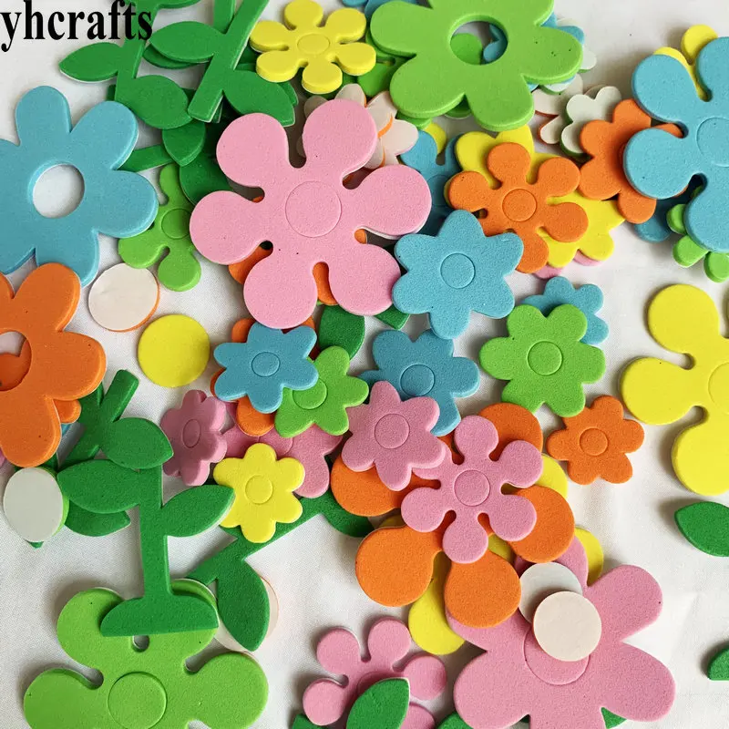 350PCS Flower grass spring foam stickers Home decoration Mother's day crafts Teacher's day lable bulk wholesale OEM