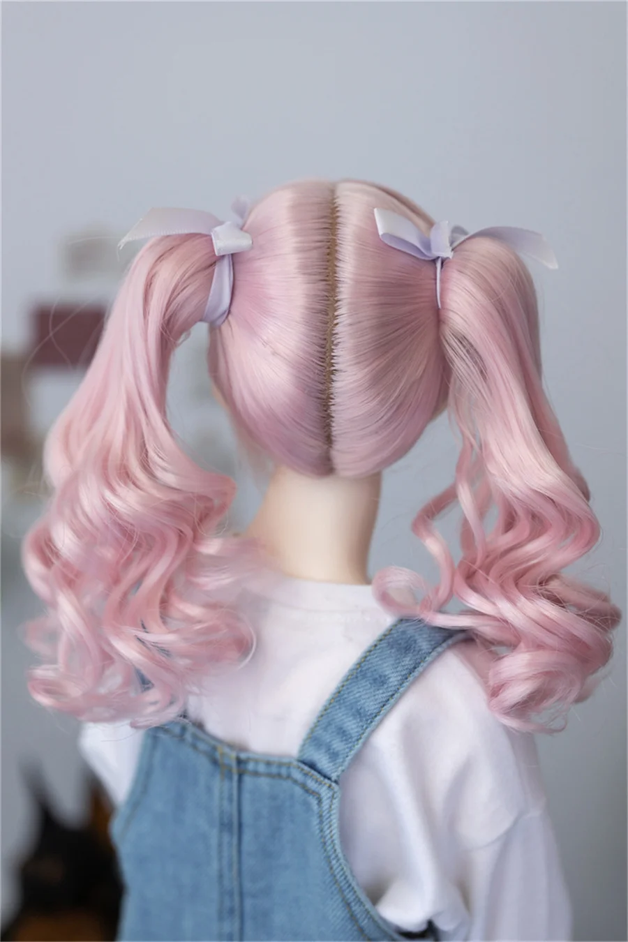 BJD wig 1/3 &1/4 doll girl high temperature silk wig tiger clip style double ponytail curls BJD doll accessories(no doll)