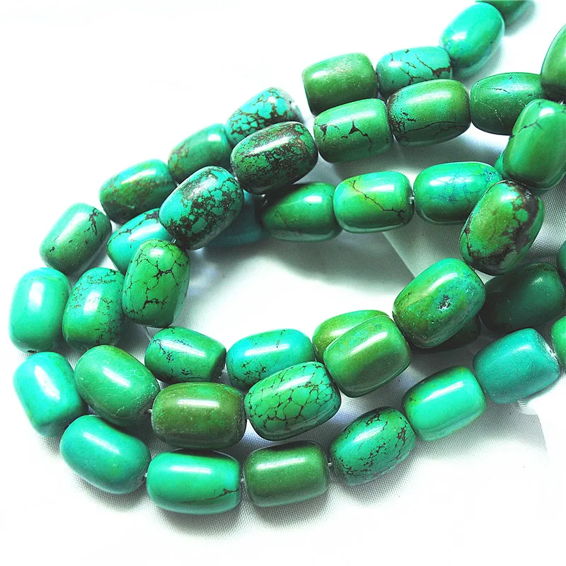 1 سلاسل حار طبيعة الفيروز حجر سلاسل طبل شكل 13X18 مللي متر DIY بها بنفسك صنع المجوهرات أجزاء جيدة بالنسبة لك