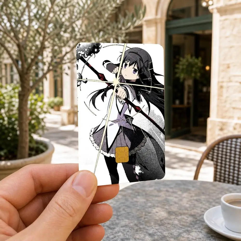 Homura Akemi  HD Waterproof Card Skins Protective Stickers for Credit Bank Game Cards