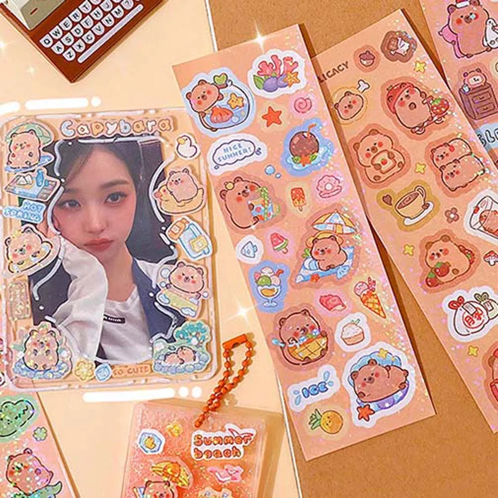 10Sheets School Supplies Capybara Stickers Capybara Scrapbooking Capybara Decoration Sticker Cartoon Stickers DIY Decorative