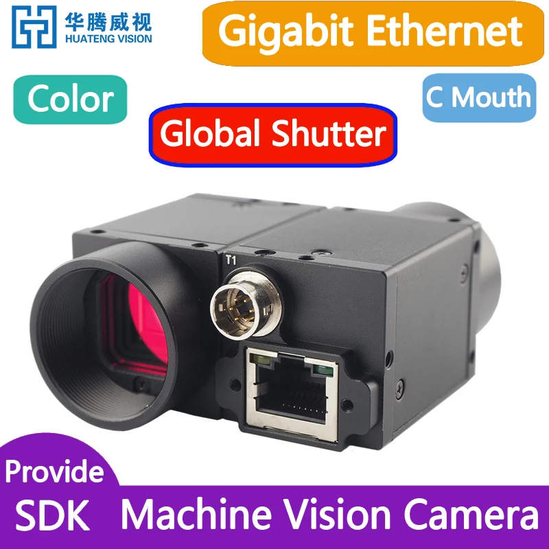 Gige Ethernet Machine Vision Industrial Camera Global Shutter colore monocromatico ad alta velocità C Mouth OpenCV Pytho Linux Windows