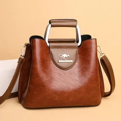 Sac à main en cuir huilé pour femme, sac à bandoulière de marque, sac fourre-tout Messenger, sac à main de créateur de luxe, petit sac de mode, initié, femme, 2024