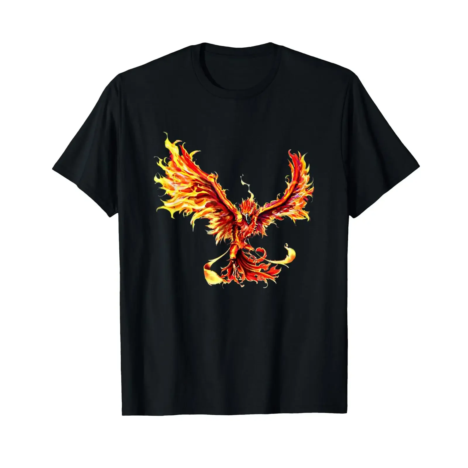 Phoenix from the Ashes Motif Fire Mythical Bird T Shirt vintage Washed Slightly fashion Soft Breathable streetwear graphic