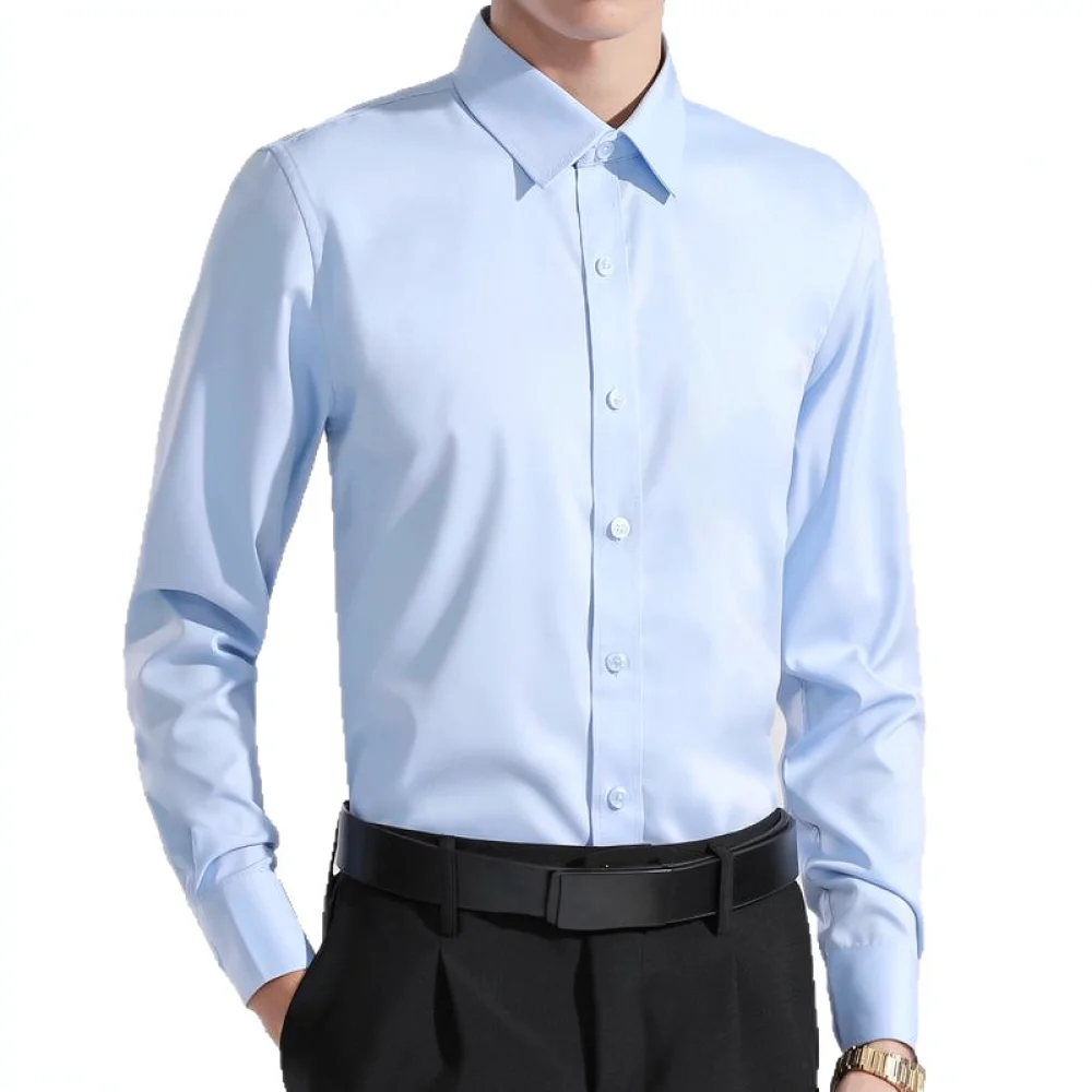 비즈니스 캐주얼 남성 셔츠 슬림핏 긴소매 단색 드레스 - Dress Shirt Non-Iron 리뷰 및 가격