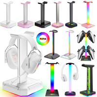 RGB Headphone Stand Gaming Headset Display Holder Rack Vertical Bracket Hanger Space Saving Desktop Organizer For PUBG Gamer